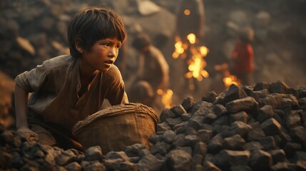 an image highlighting the problem of child labor and exploitation.