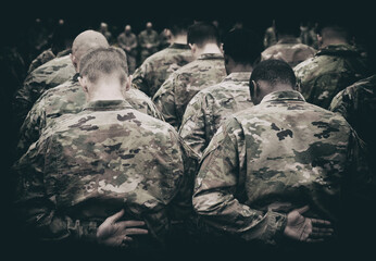 Veterans Day.US army. US soldiers pray. Military of USA. Memorial day.