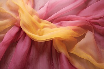 Chiffon Chiaroscuro: Light and Dark Pink and Yellow Fabric Textures