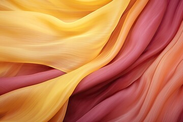 Chiffon Chiaroscuro: Pink and Yellow Textured Fabric Image for Vibrant Textile Design - obrazy, fototapety, plakaty