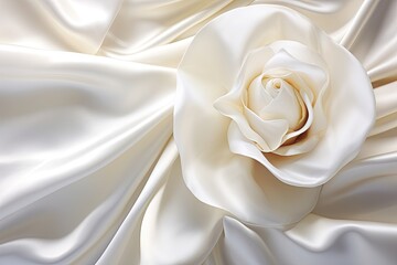White Satin Background: Close-Up View Exuding Luxury - Captivating Digital Image