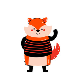 Winter Animal Doodle Fox