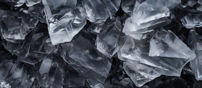 Newly formed ice known as nylas has a unique macro structure and black crystal pattern