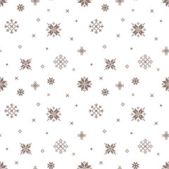 Ukrainian ethnic folk doodle ornament seamless pattern on transparent background