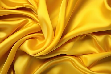 Golden Glaze: Rich Yellow Hue Draping Satin Fabric Image