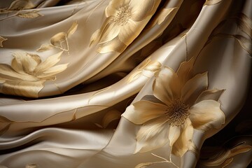 Golden Gusto: Retro Style Design with Sepia Toned Silk Digital Image