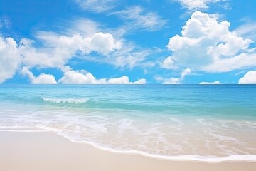 Fototapeta premium Inspiring Beach Seascape Horizon: Your Perfect Vacation Spot for a Serene Getaway