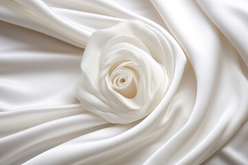 Ivory Elegance: Close-Up on White Satin for a Luxurious Feel - Stunning Digital Image