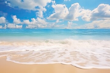 Fototapeta na wymiar Inspiring Beach Seascape Horizon: The Perfect Vacation Spot for Rejuvenation and Serenity