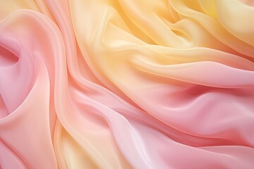 Obraz premium Stunning Pink and Yellow Chiffon Fabric Texture: A Luxurious Background for Visual Delight