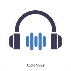 Audio Visual and headphone icon concept