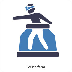 Vr Platform and simulation icon concept