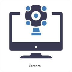 Camera and rotate icon concept