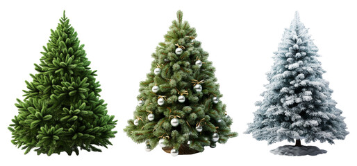 Collection of Christmas tree ornaments, decorations for celebration, isolated on transparent background, generative ai - obrazy, fototapety, plakaty