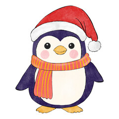 penguin with santa hat