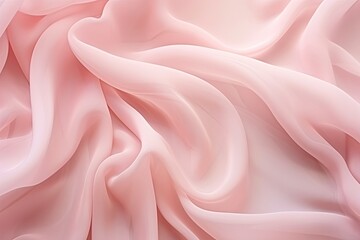 Romantic Backdrop: Pink Chiffon Fabric with Soft Wavy Folds creates an Enchanting Atmosphere