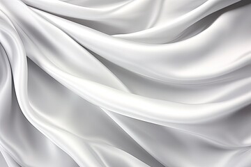 Fototapeta premium Silver Scenario: White Gray Satin Panoramic Background - Stunning & Versatile Digital Image