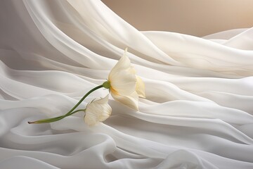 Smooth Elegant White Silk: The Elegance of a Wedding Background