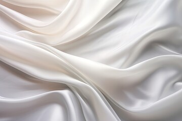 Obraz premium White Satin Fabric: A Captivating Visual of Graceful Flow and Soft Background
