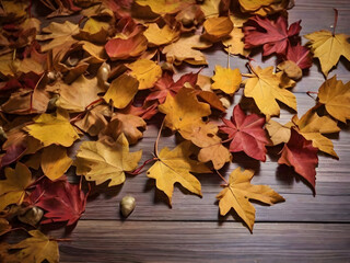 Obraz premium Autumn leaves lying on the floor