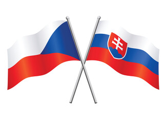 czechia and slovakia flags crossed