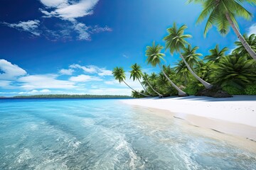 Tropical Paradise Beach: White Sand, Coco Palms, Beach Landscapes - Stunning Images