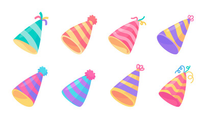 Party hats. Colorful hats for parties. celebrate birthday