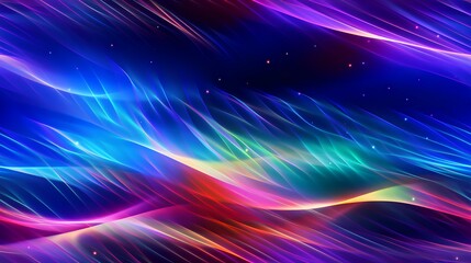 Fototapeta na wymiar texture of electromagnetic light waves. aurora. vivid. glowing. macro universe. neon. seamless pattern. generative AI
