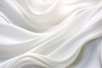 Obraz premium White Waves: Satin Fabric Flowing as Wedding Background for a Perfect Setting