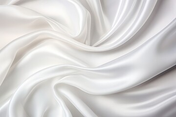 Fototapeta premium White Whirls: Satin Fabric Wedding Background Design - A Gorgeous Choice for Memorable Wedding Photos