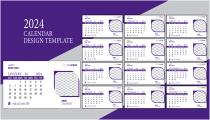 simple calendar design template.vector illustration.