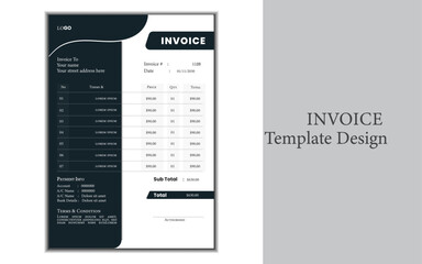 simple invoice design template.vector illustration.
