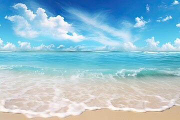 Beach Theme Background: Wide Panorama Beach Background Concept for Breathtaking Ocean Views