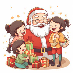 Fototapeta premium children with gifts