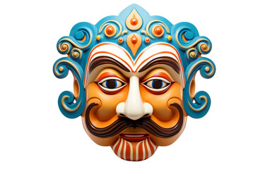 Elegant 3D Punjabi Bhangra Dance Mask on Transparent Background