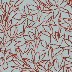 Monochrome Abstract Floral seamless pattern