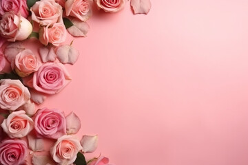 Fototapeta na wymiar top view Valentines day concept with copy space