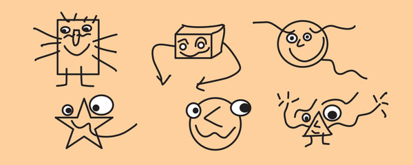 Star, box, moon, frog. Fabulous staff. Vector, eps