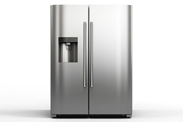 A Sleek Stainless Steel Refrigerator with Convenient Water Dispenser Created With Generative AI Technology