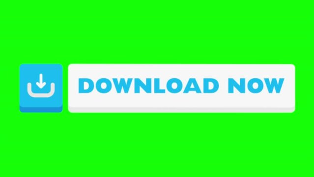 2D Animation of Download button On green Screen Background