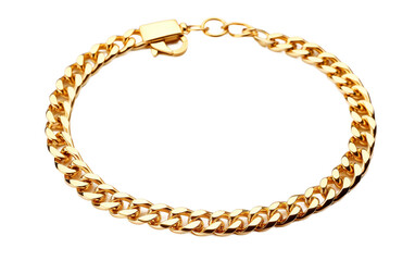 Elegant Chunky Gold Curb Chain Necklace with Opulent Touch, Clear Background