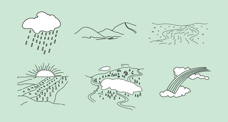 Set weather, nature. Vector, eps