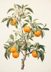 Fruit leaves tree orange food