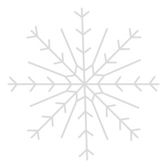 Winter holiday decorative element. Geometric line snowflake