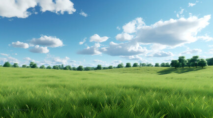 Obraz premium Meadow grass blue green sky