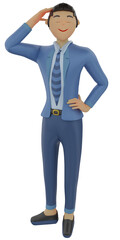 hy businessman 3d illustration