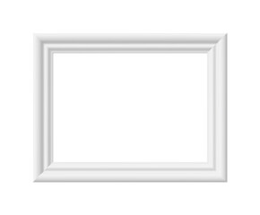 White picture frame. Minimalistic detailed photo realistic frame. Png clipart isolated on...