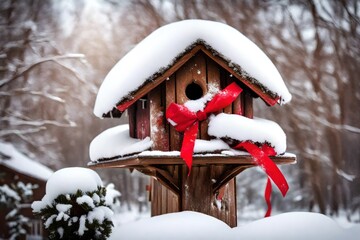 bird house in the snow