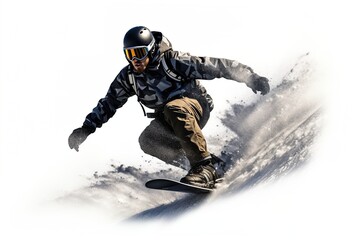 snowboarder isolated on white illustration