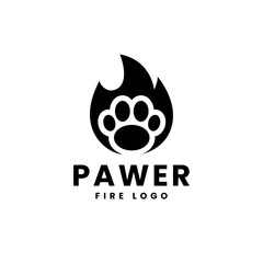 Claw Logo Vector With Fire element Icon